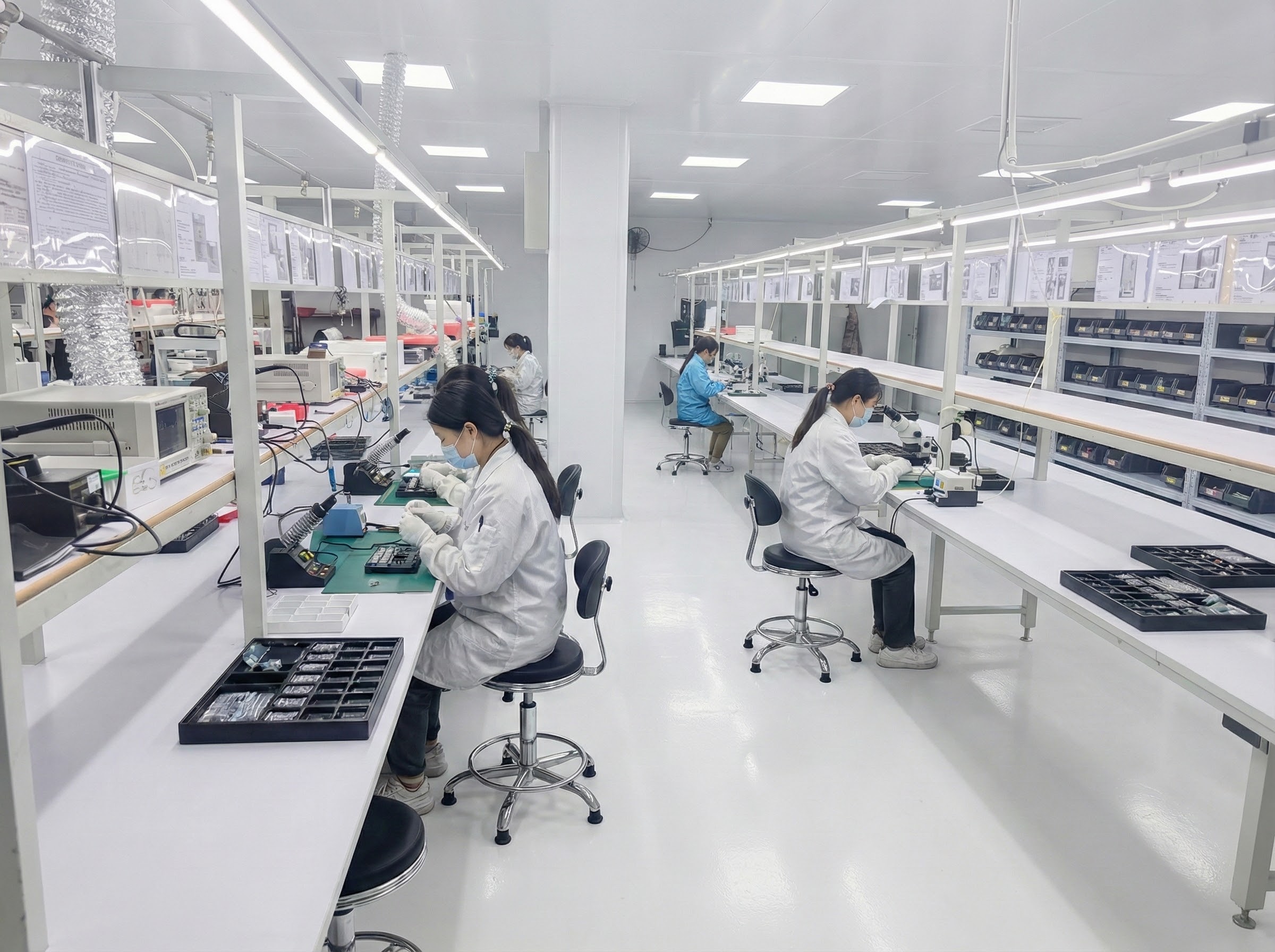 AI robot production and assembly facility